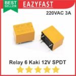 Relay 6 Kaki Pin DC 12V 12 V Volt SPDT Mini 30V 3A 250VAC