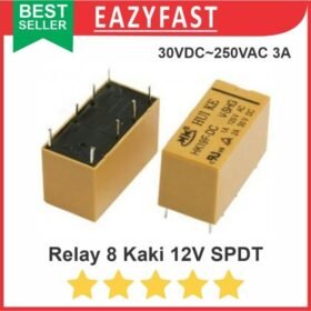 Relay 8 Kaki Pin DC 12V 12 V Volt SPDT Mini 30V 3A 250VAC