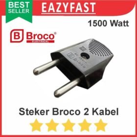 Steker Broco 2 Kabel Colokan Colok Plug Arde Listrik PLN Stop Kontak