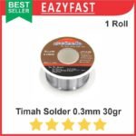 Timah Solder dia diameter 0.3mm 30gr untuk IC SMD HP Gulung Roll