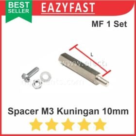 Spacer 10mm 1cm m3 Kaki Dudukan PCB Kuningan Metal Besi 1 set hex