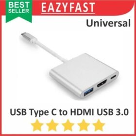 Converter Adapter OTG USB Type C to HDMI USB 3.0 Type A Data Fast Charge PD Cable Kabel Konverter Universal
