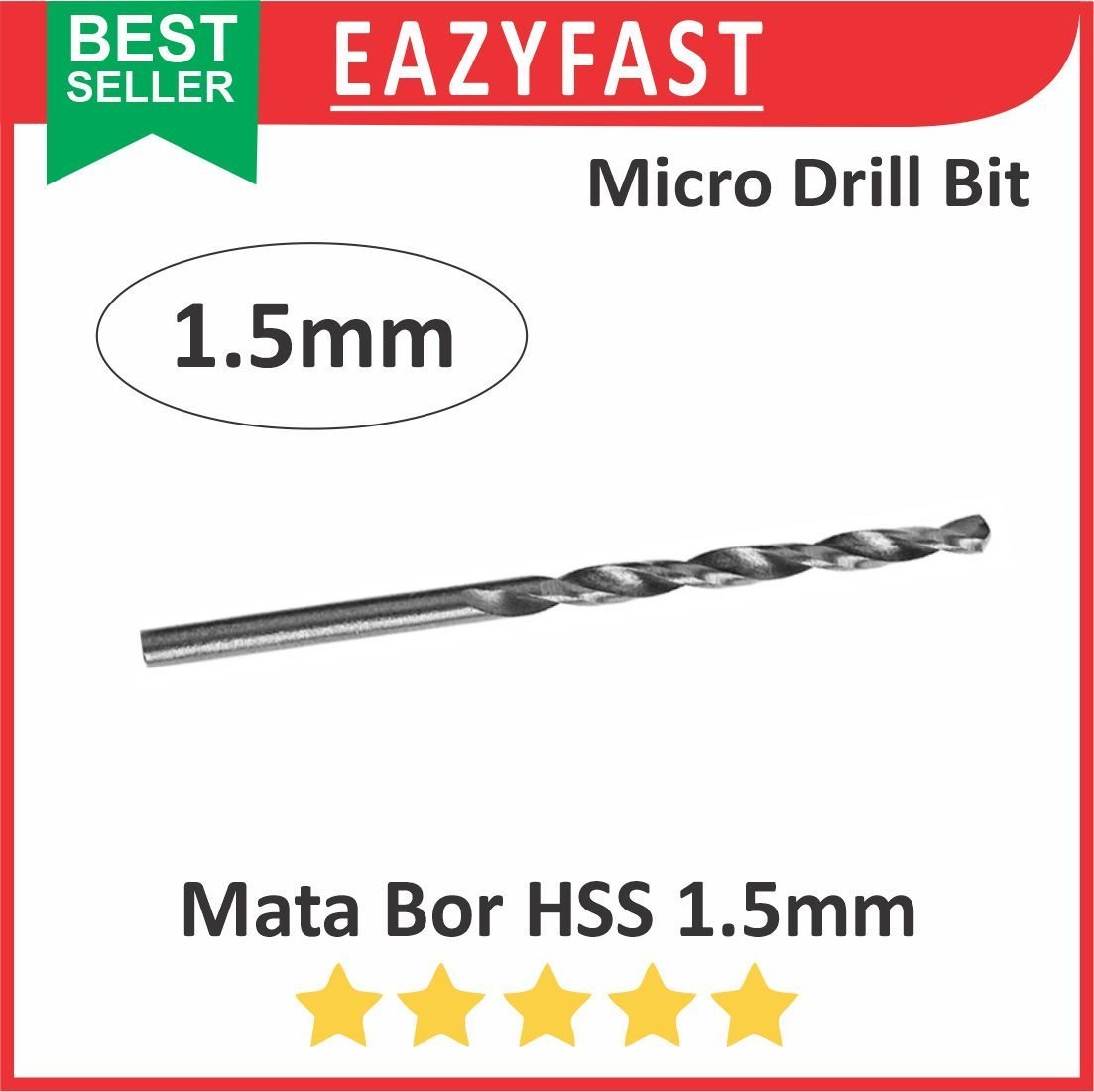 ginee_20241231121831282_8901574655.jpg Mata Bor Micro Drill Bits HSS 1.5mm 1.5 mm Straight Shank - Image 1