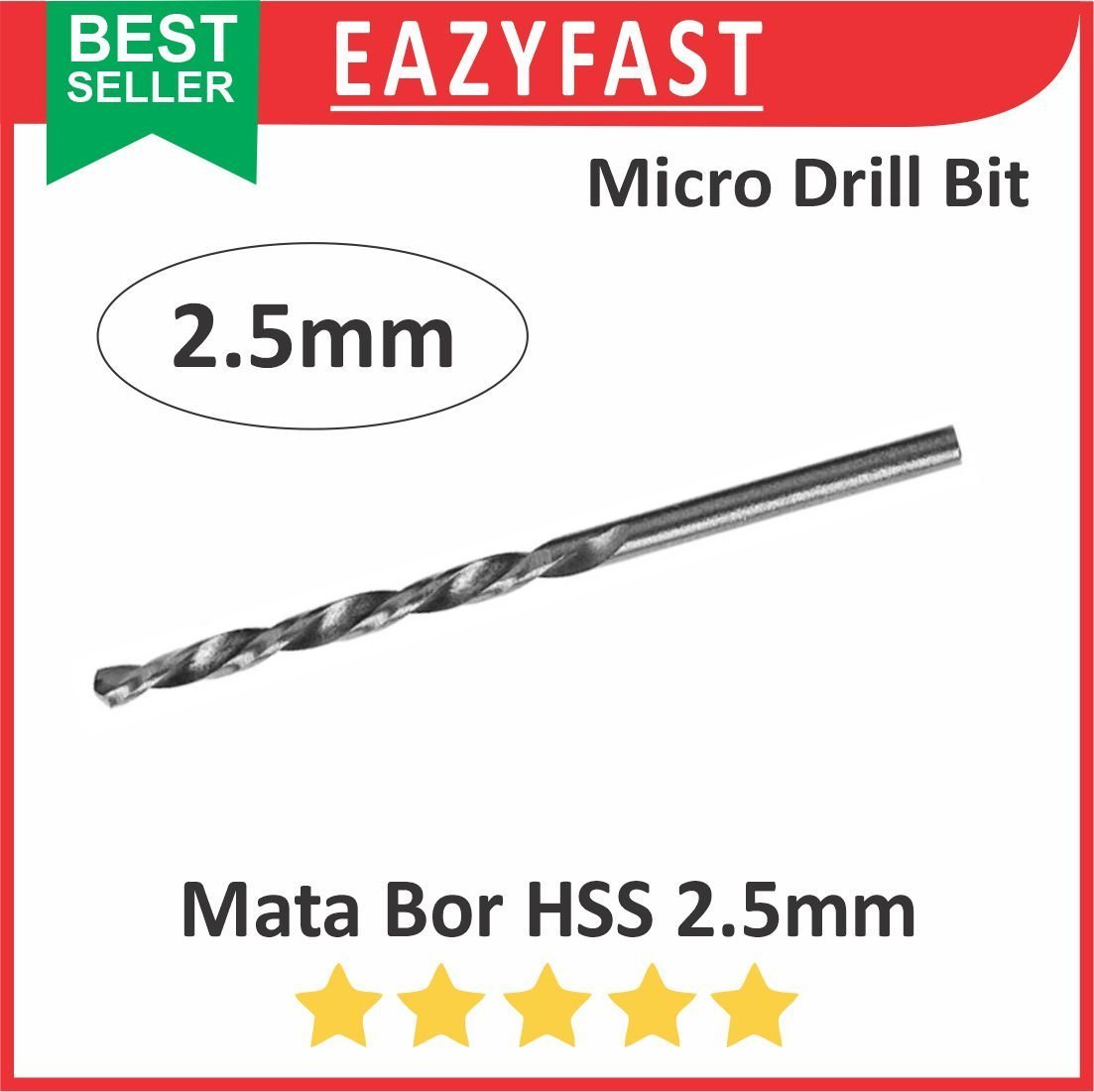 ginee_20250102141457378_5732716130.jpg Mata Bor Micro Drill Bits HSS 2.5mm 2 2.5 mm Straight Shank - Image 1