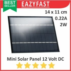 Mini Solar Cell Panel Surya PV 12V 12 V Volt DC 2W Pembangkit Listrik Tenaga Sinar Cahaya Matahari