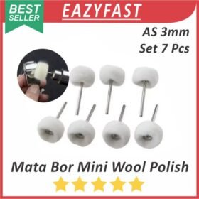 Mata Gerinda Bor Mini Sikat Bulu Wool Polish Set 10 Pcs Poles Busa Kain Cotton Kapas Wol Grinding