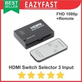HDMI Switch Select 3 Input Port FHD HD 1080P Remote Switcher Selector