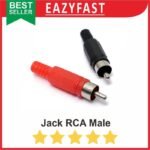 Jack RCA Male Kabel Konektor Audio Hitam Merah Plastik 1 Pasang Jek