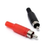 Jack RCA Male Kabel Konektor Audio Hitam Merah Plastik 1 Pasang Jek - Image 2