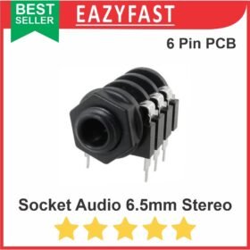 Socket Audio 6.5mm Female Jack Akai Mic Gitar Stereo 6 Pin PCB Soket