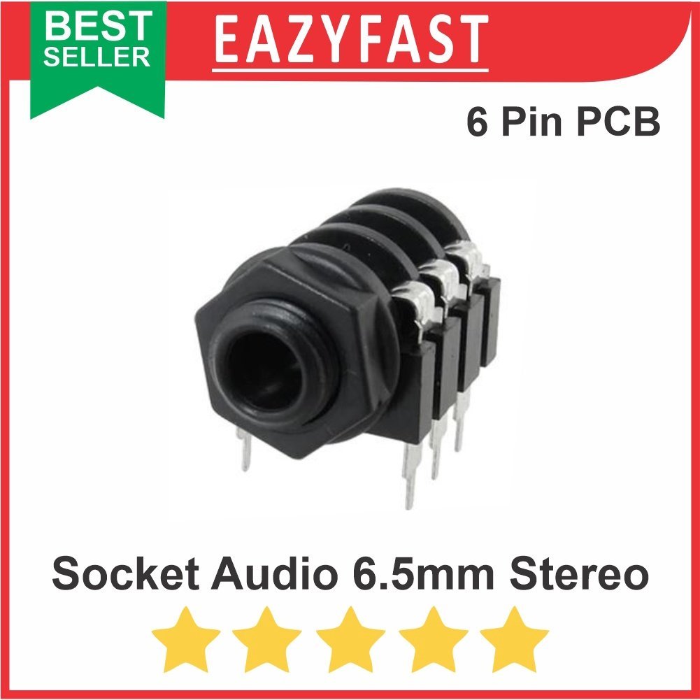 ginee_20250926151610243_9298461219.jpeg Socket Audio 6.5mm Female Jack Akai Mic Gitar Stereo 6 Pin PCB Soket - Image 1