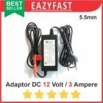 Adaptor DC 12V 3A 5.5mm 12 V Volt 3 A Ampere PSU Power Supply Trafo