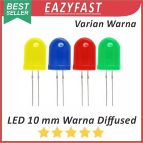Lampu LED 10mm Warna Diffused Merah Hijau Biru Kuning Red Green Blue Yellow 10 mm Besar 3V 5V 3 5 V Volt