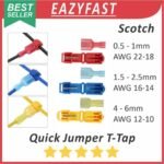 Konektor Jumper Kabel Cabang T Tap Quick Connect Scotch Lock Wire Cable Splice Set Merah Biru Red Blue