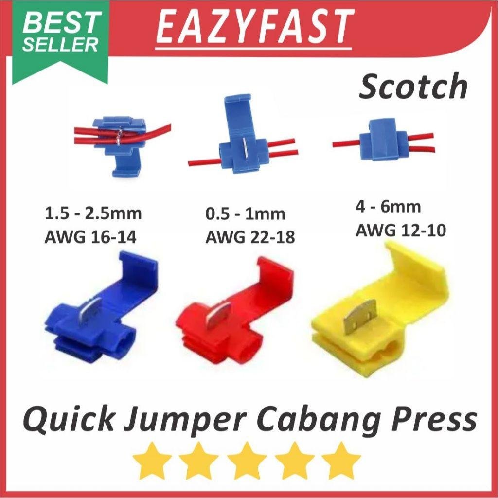 ginee_20260309124856702_6108787586.jpeg Konektor Jumper Kabel Cabang Quick Connect Press Scotch Lock Wire Cable Splice Set Merah Biru Red Blue - Image 1