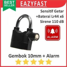 Kunci Gembok Bunyi Alarm Sirene Sensor Sensitif Getar APR Anti Maling Sepeda Motor Siren Safety Lock