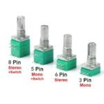 Potensiometer Saklar Audio Sealed Hijau 5P 5 P Pin Kaki 1K 5K 10K 50K 100K 500K 1M 1 5 10 50 100 500 K Ohm Switch Potensio Potentio Meter RK097NS Potentiometer B Linear - Image 2