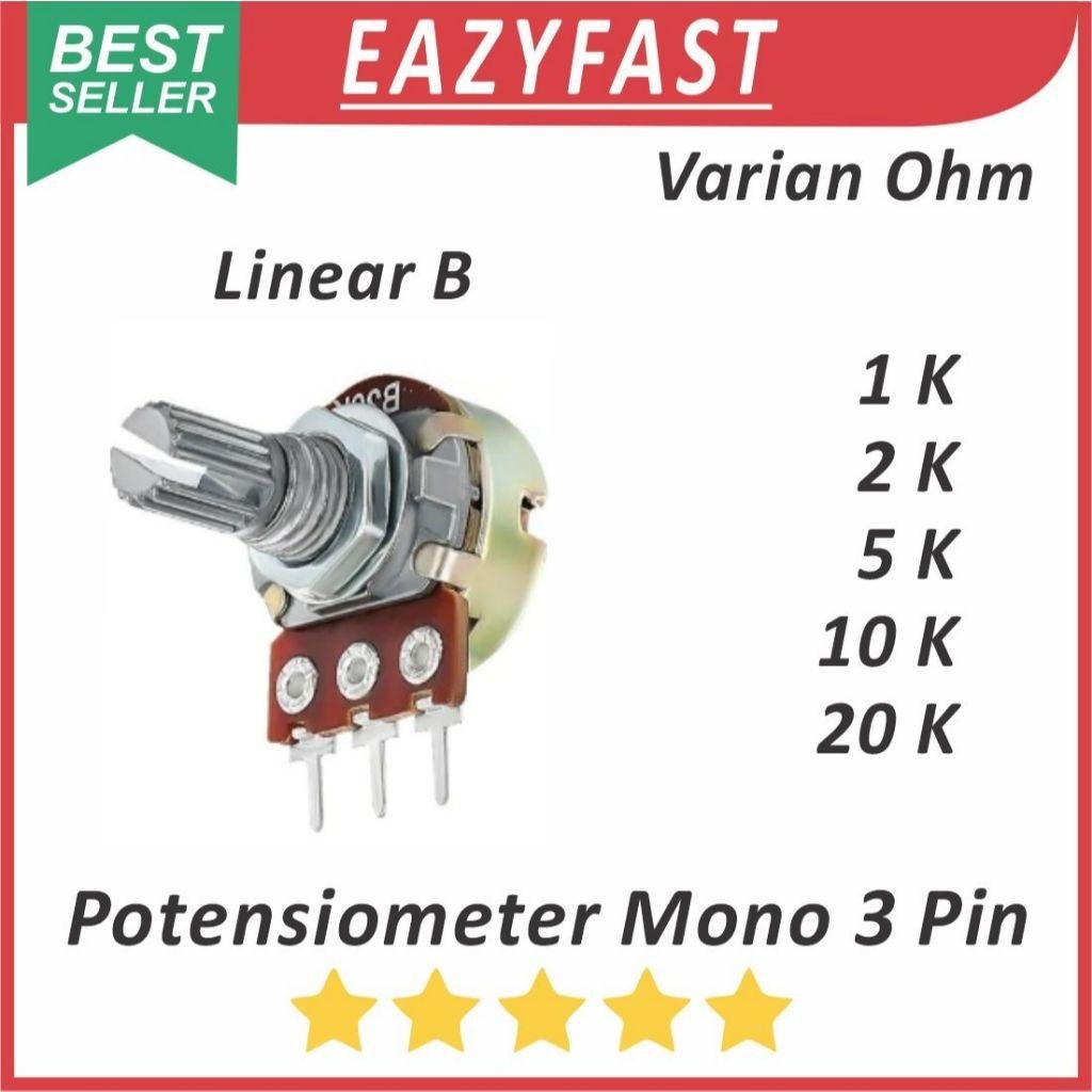 ginee_20260403163110132_7873289152.jpeg Potensiometer Mono B Linear 3P 3 P Pin Kaki 1K 2K 5K 10K 20K Potensio Potentio Meter Potentiometer 1 2 5 10 20 K Ohm - Image 1
