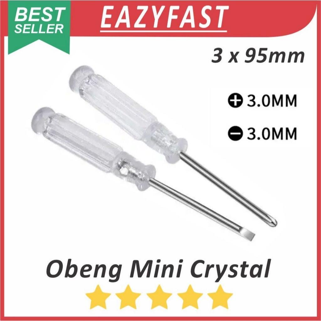 ginee_20260406144917297_8525454158.jpeg Obeng Crystal Mini Plus Minus Positif Negatif Garis Kembang Strip 3x95mm Philips Screw Driver ScrewDriver - Image 1