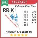 Resistor 1/4W Metal Film 1% R 10K 12K 15K 18K 22K 33K 47K 51K 56K 68K 82K 10 12 15 18 22 33 47 51 56 68 82 K Ohm 1/4 W Watt