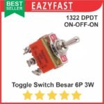 Saklar Toggle Switch 1322 Besar 6 Pin Kaki 3 Posisi 6P 3 Way ON OFF ON