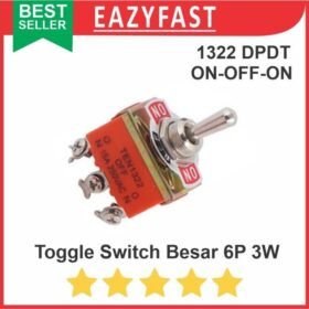 Saklar Toggle Switch 1322 Besar 6 Pin Kaki 3 Posisi 6P 3 Way ON OFF ON