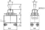 Saklar Toggle Switch 1322 Besar 6 Pin Kaki 3 Posisi 6P 3 Way ON OFF ON - Image 3