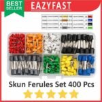 Skun Kabel Terminal Listrik Ferrules Set 400 Pcs Sekun Ferules Tusuk Tancap Jarum Bulat Insulated Cover Vinyl Cable Lug