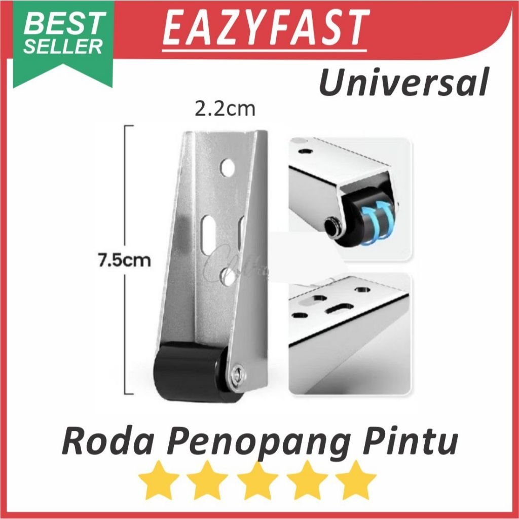 ginee_20251208113557963_1300478368.jpeg Roda Ban Bantu Penopang Pintu Peninggi Penyangga Pintu Turun Geser Sliding Door Wheel Rail - Image 1