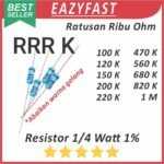 Resistor 1/4W Metal Film 1% R 100K 120K 150K 200K 220K 330K 470K 560K 680K 820K 1M 1.5M 1M5 100 120 150 200 220 330 470 560 680 820 K 1 1.5 M Ohm 1/4 W Watt