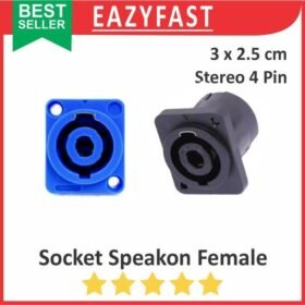 Socket Speakon Female Case Body Panel Speacon Spikon Spicon Jack Audio Stereo 4 P Pin Kaki 4p Soket