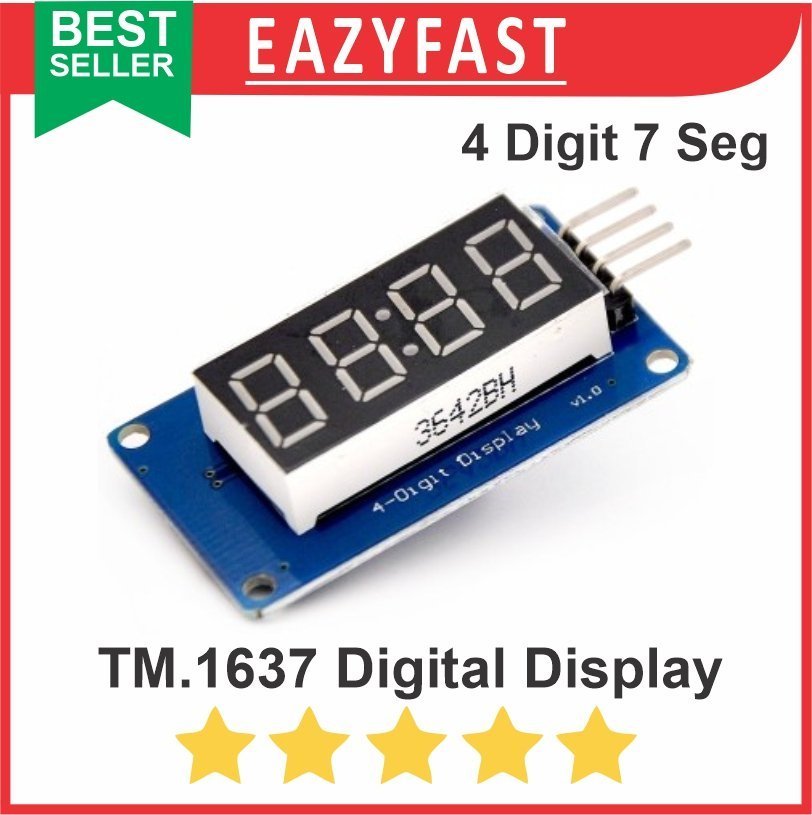 ginee_20250905161945052_5651899311.jpg Modul TM1637 4 Digit LED Display 7 Seven Segment 7S Clock ESP Arduino Compatible Module - Image 1