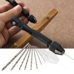 Alat Bor Mini Manual Drill Twist Set 10 Mata Bor HSS Bit Kayu Plastik - Image 2
