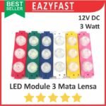 Lampu LED Strip Module Modul 3 Mata Lensa 12V DC 12 V Volt Motor Mobil
