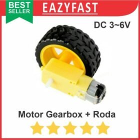 Roda Ban Robot Wheel Mini DC Gear Gearbox motor Tyre Smart Car