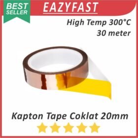Kapton Tape 20mm 33m Isolasi Anti Tahan Panas Solder Uap Heat Resistant Lakban 2cm Elektronik Polymide